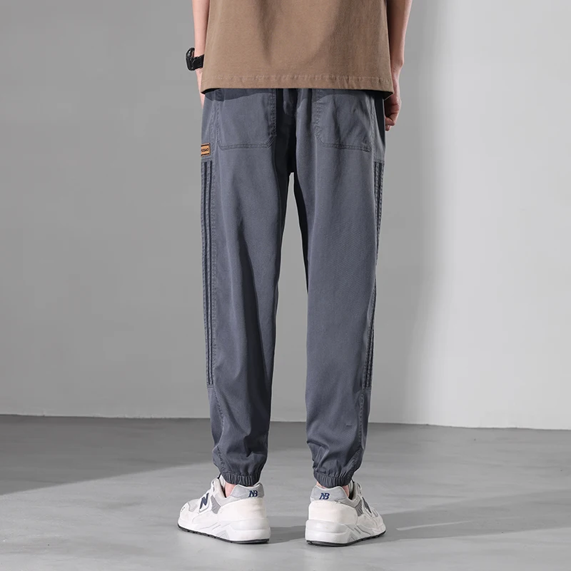 Summer New Casual Pants for Men's Ice Feel Elastic Breathable Versatile Sports Hoodie Pants