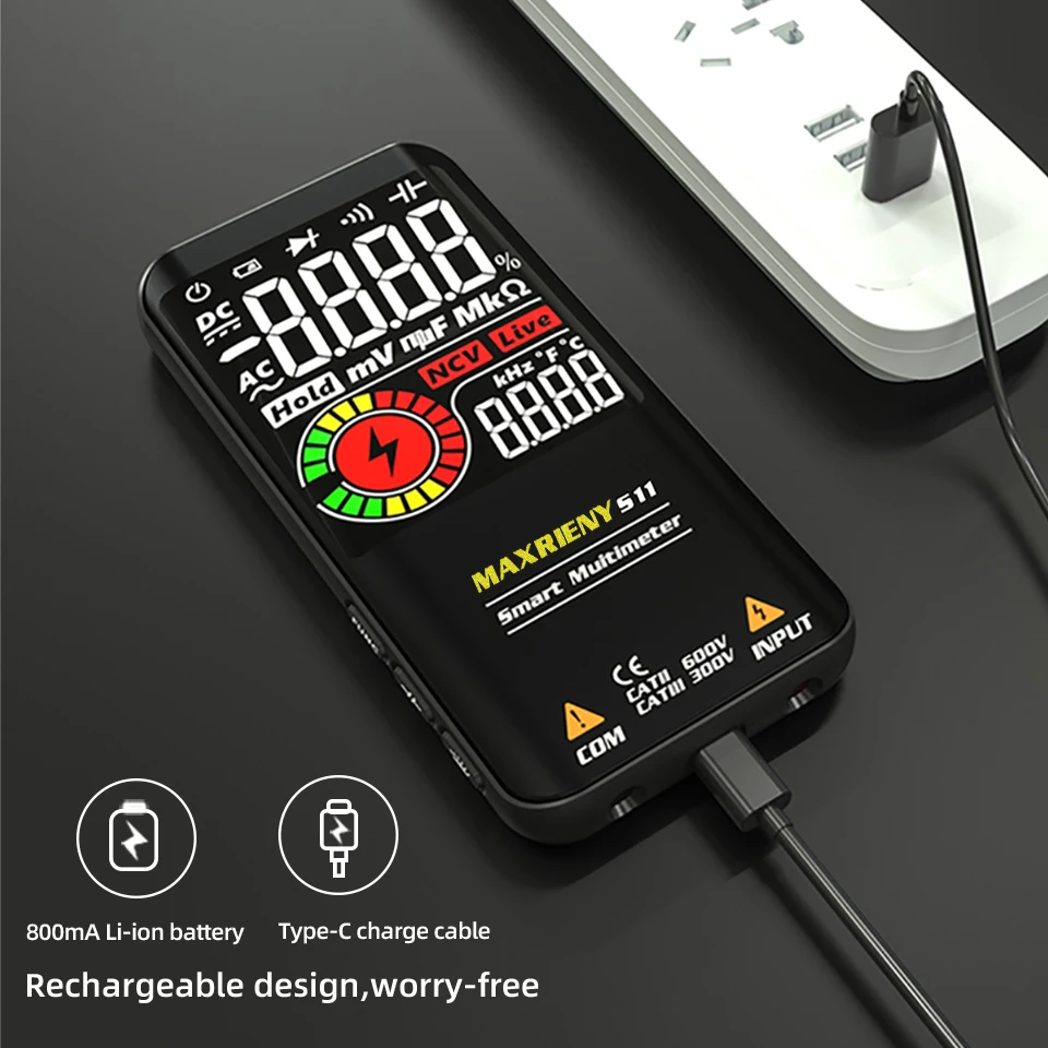 Smart Digital Multimeter Automatic Tester 3.5-inch Color Screen DC VC Voltage Detection NCV Capacitor Hertz Electrician Tools digital multimeter multimeter tester voltage meter tester voltage detector tester