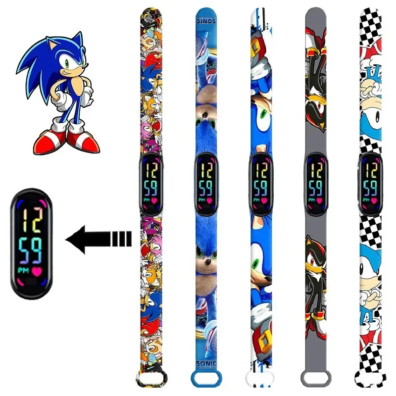 Pokemon Sonic Cartoon Per Bambini Amy Rose Anime Character Bracciale Watch Led Touch Orologio Impermeabile Regali Sportivi Giocattoli Di Natale