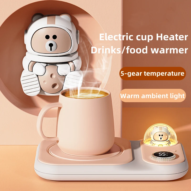 Heating Coaster Coffee Heater Home Office Desktop Electric Milk Tea Heat Coaster Coffee Mug Heating Mat 5 Gear Constant Temperature Cup Warmer