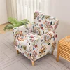 Tub Chair Cover Soft Spandex Printed Club Armchair Slipcovers for Living Room Elastic Single Sofa Covers Home Bar Counter Hotel 4