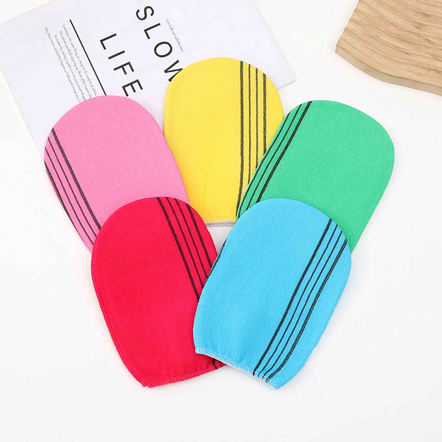 Body Exfoliating Bath Mitt Gloves 2 Pack Dead Skin Remover Shower for Men Women for body scrub glove