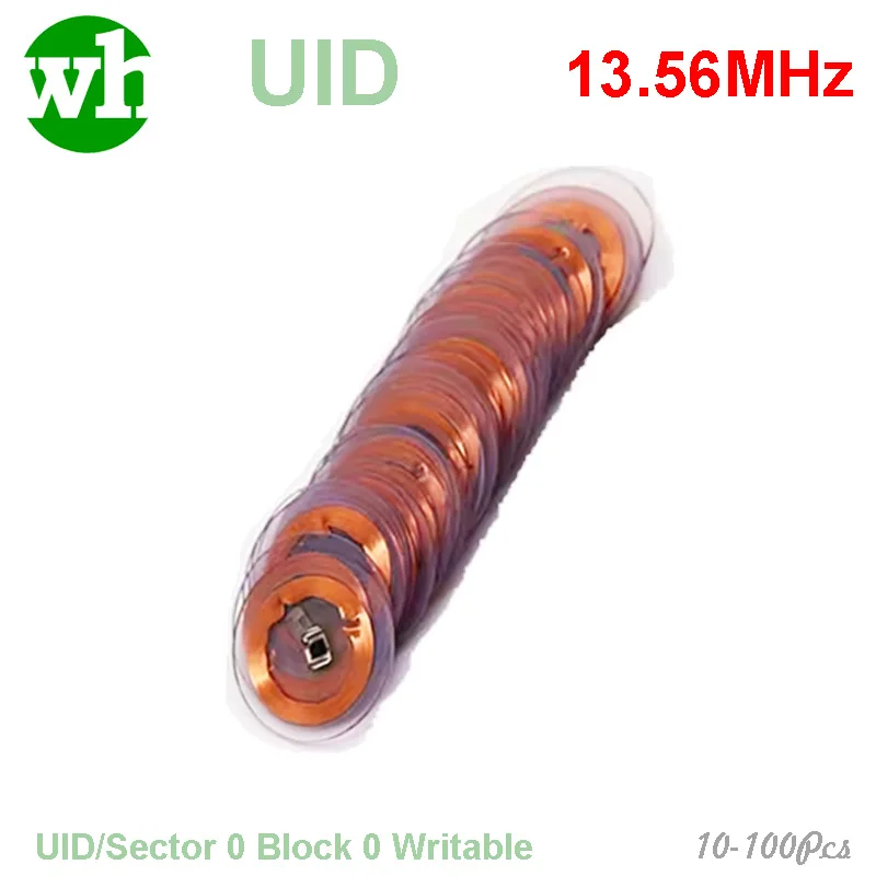 Lot De 10 Badges RFID 13.56Mhz Programmable MCT Android UID Modifiable Puce Cuid Noir 91798677