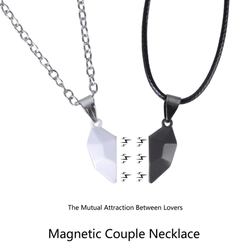 2Pcs Minimalist Lovers Matching Friendship Heart Pendant Couple