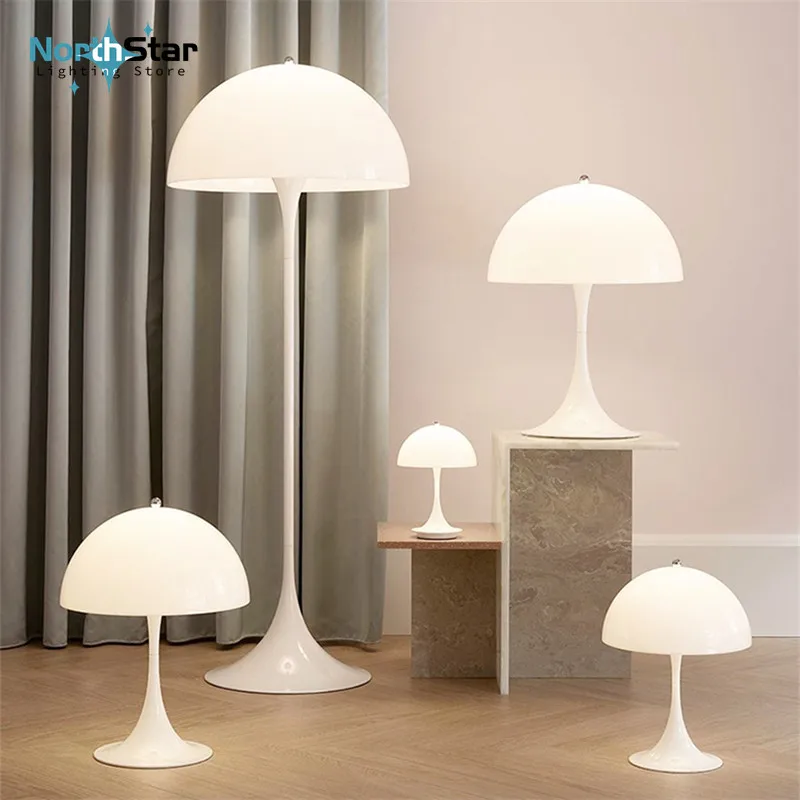 New Creative Mushroom Table Lamp Bedroom Bedside Lamps Modern Led Floor Lamp Acrylic Lampshade Study Reading Lighting Fixtures
