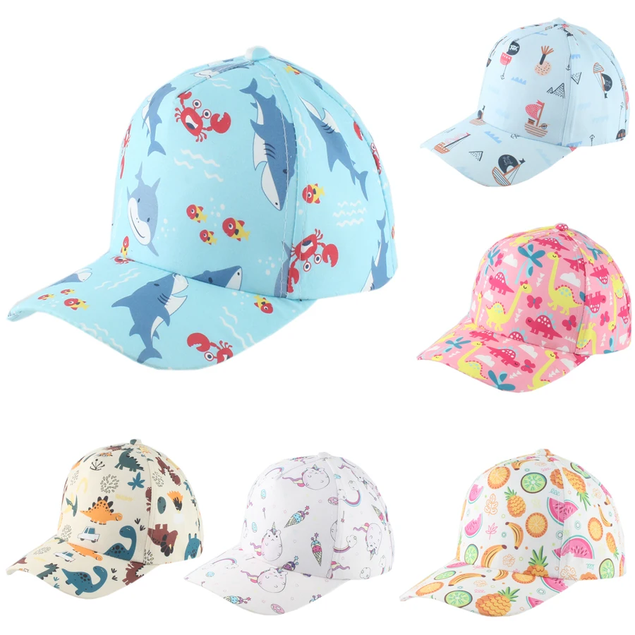 Sombreros de sol de verano para bebé, gorra de béisbol ajustable, dibujos animados, lindo sombrero Snapback, gorras al aire libre para niños de 3 a 7 años
