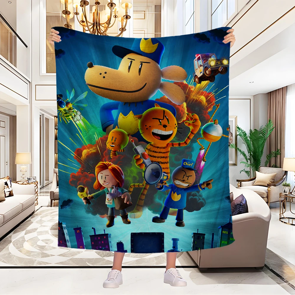 Dogman and Cat Coral Fleece Plush Throw Blanket Manga Comic Dog Man Blanket for Sofa Outdoor Lightweight Bedding Throws 5