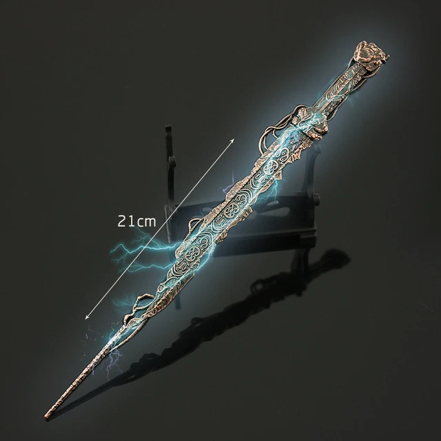 Premium AI Image  fantasy sword in the dark with neon lights