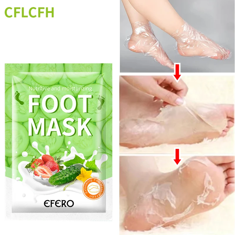 

Exfoliating Foot Mask Spa Pedicure Socks Anti Drying Cracking Heel Peeling Dead Skin Remover Moisturizing Feet Cucumber Mask