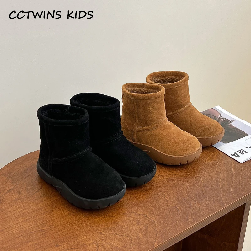 Kids Snow Boots 2023 Winter Toddler Boys Brand Warm Fur Chelsea Ankle Boots Baby Children Girls Fashion High Top Shoes Soft Sole