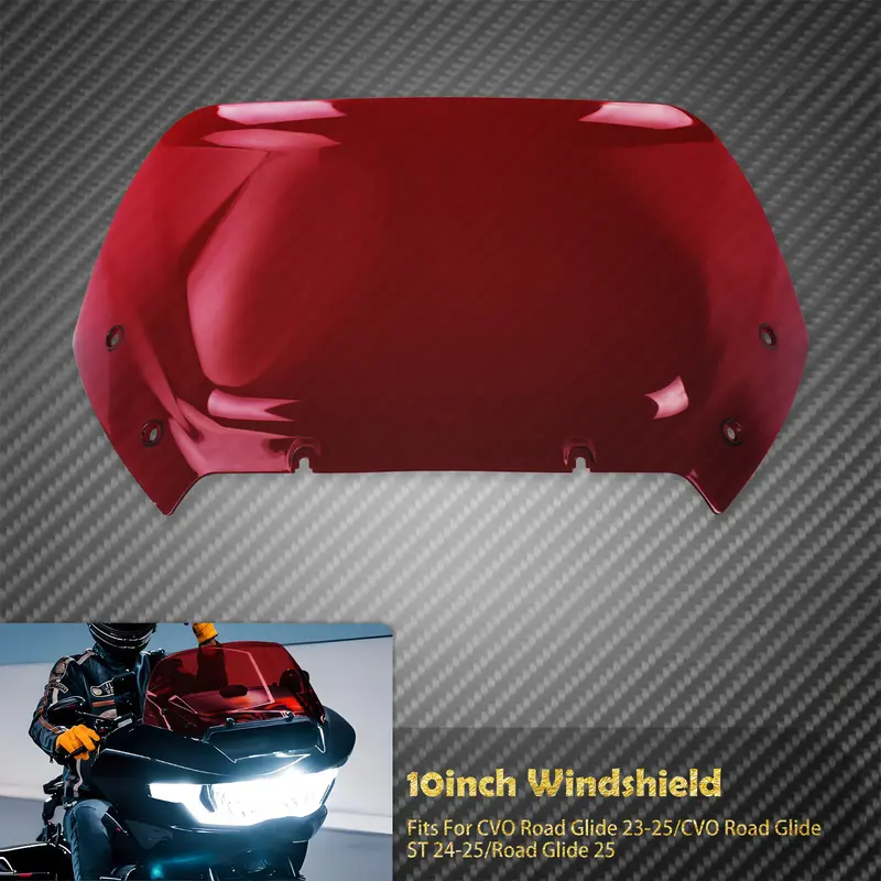 Motorcycle 10" Windshield Fairing Wind Deflector Windscreen ABS For Harley Touring CVO Road Glide 2023 2024 2025 FLTRX FLTRXSE - Image 9
