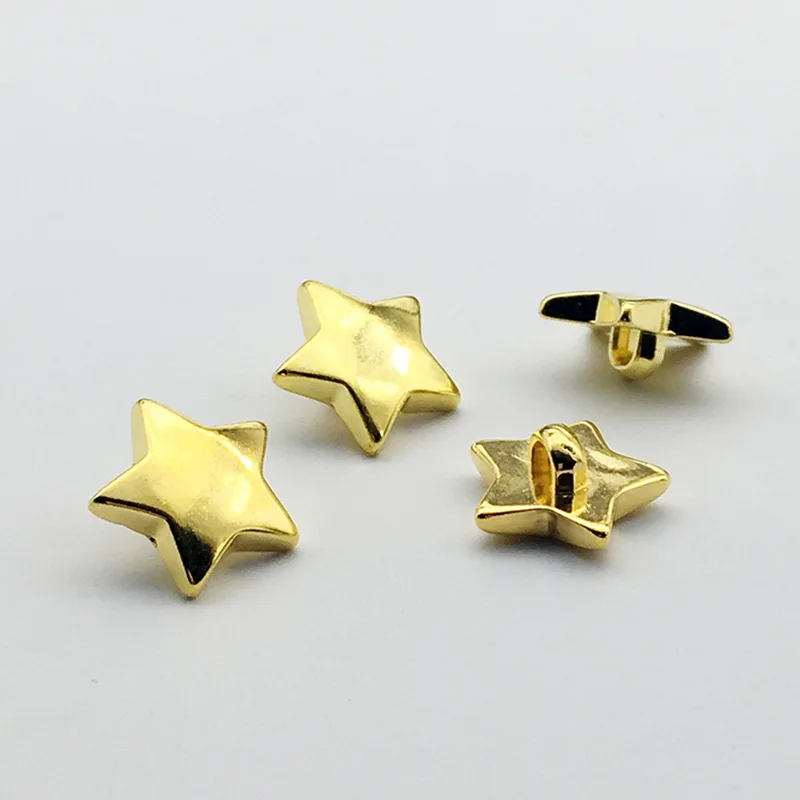 50pcs 12.5mm Acrylic Shiny Metallic Star Shank Buttons Sewing DIY Garment Accessories Silver/Gold 4