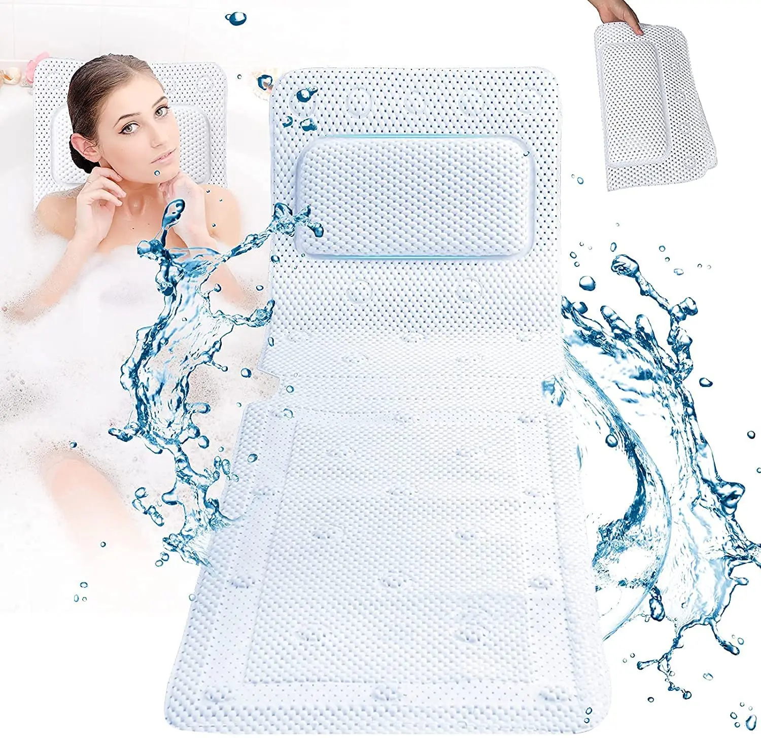 NonSlip Spa Bathtub Mat Mattress Pad PVC Foam Breathable Bath Cushion