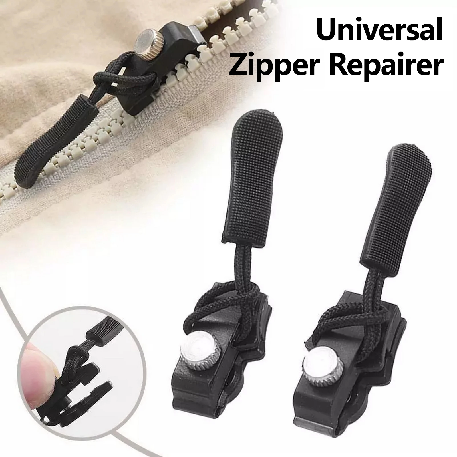 3 size Instant Zipper Fix Sliding Teeth Screw Head Broken Zipper Pull Replacement For Jackets Tents Skirts And Jeans