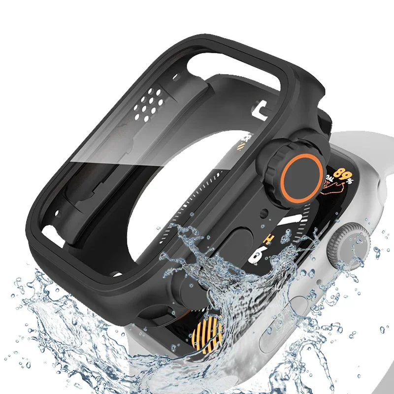 Ultra Waterproof Tempered Glass Full Coverage Apple Watch Case