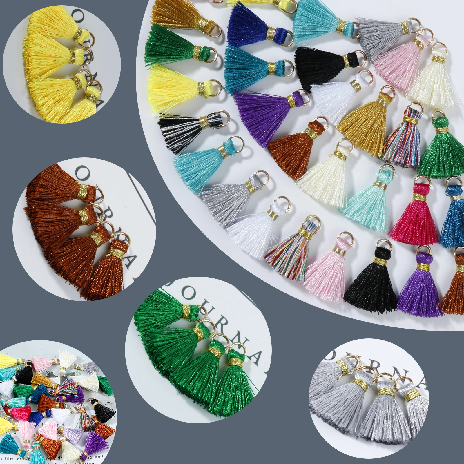 20pcs Metal hat tassels for jewelry making DIY Earrings Tassel Pendants  Trim