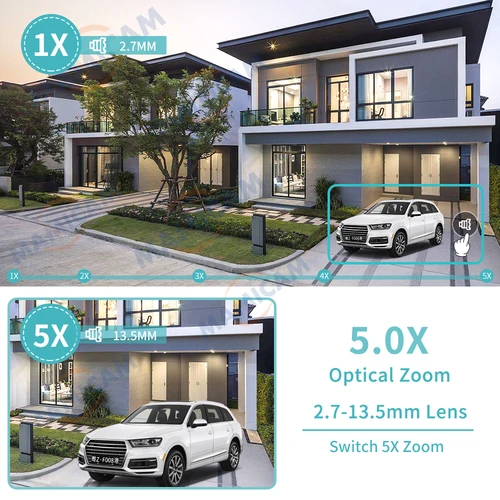 5MP 보안 보호 무선 4G SIM 카드 카메라, 야외 PTZ WIFI 비디오 감시 Onvif IR 나이트 비전 30M 2.5 인치 Camhi 3
