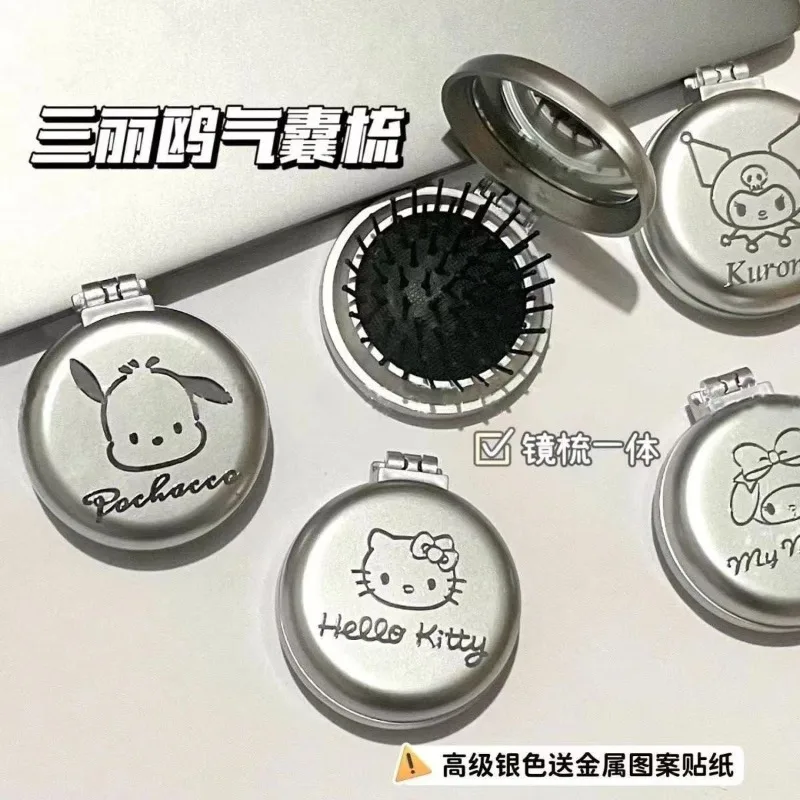 

Sanrio Мультяшные технические девочки воздушная подушка зеркальная расческа Аниме фигурки понравиться Hello Kitty мелодия Kuromi Kawaii детская мини-расческа
