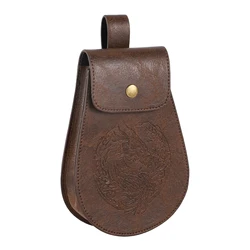Artisan Hand - Tooled Leather Belt Pouch for LARP & Cosplay Enthusiasts (Brown)