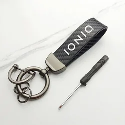 Carbon Fiber Pattern Auto Key Holder & Keychain Creative Styling Accessories - 2pcs (A)
