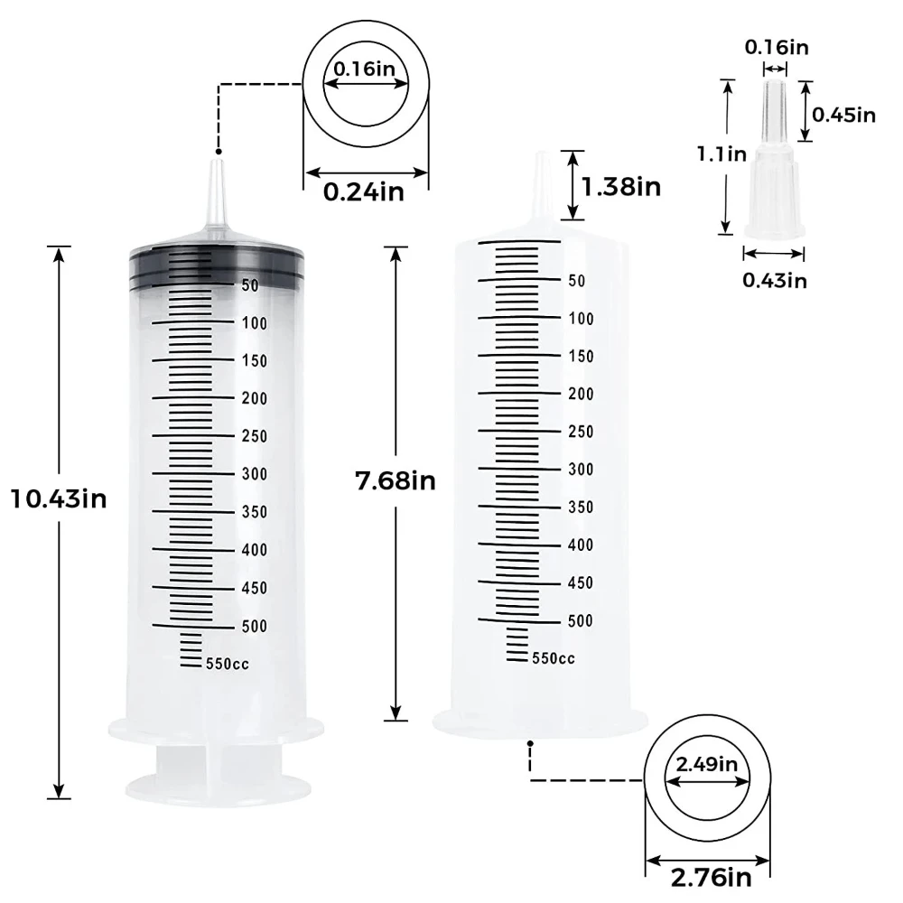 6 seringues 60ml de remplissage avec embouts – Taos Photo