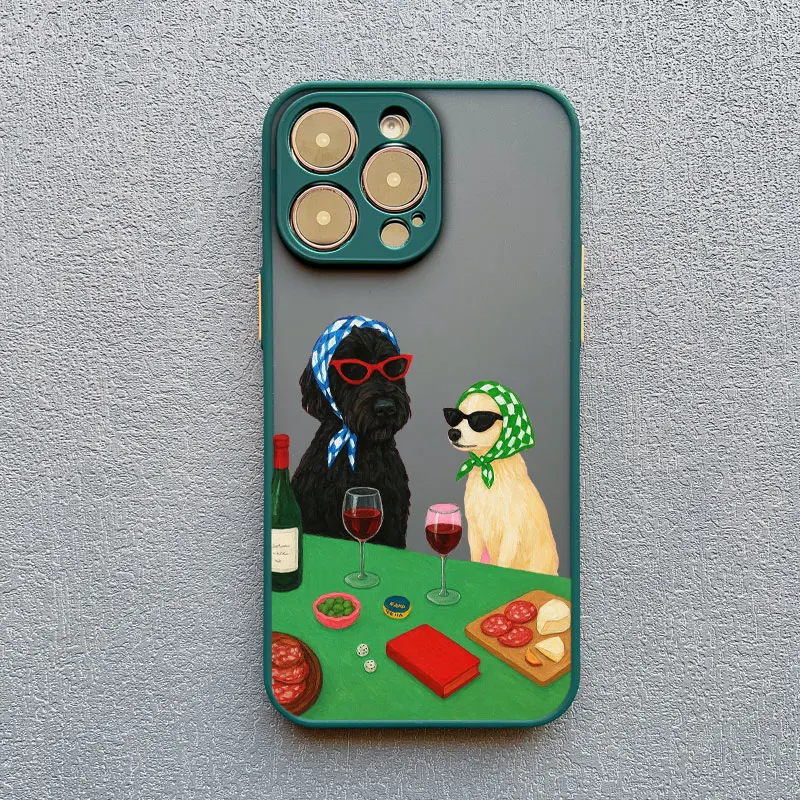 Adorable Cartoon Pet Shockproof Matte Phone Case Cover
