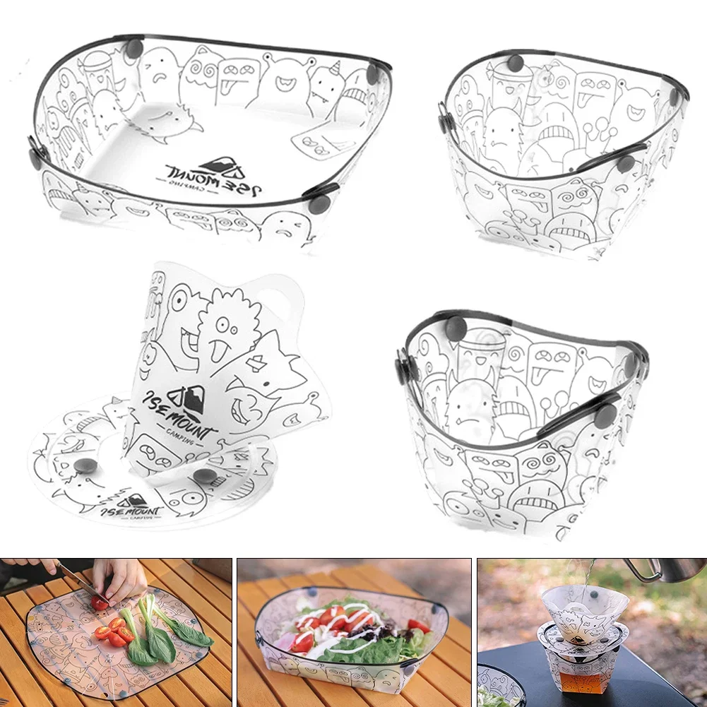 PP Foldable Dinnerware Portable Camp Flatware Set Bowl/Cup/Plate/Coffee Drip Filter Collapsible for Camping Hiking Travelling