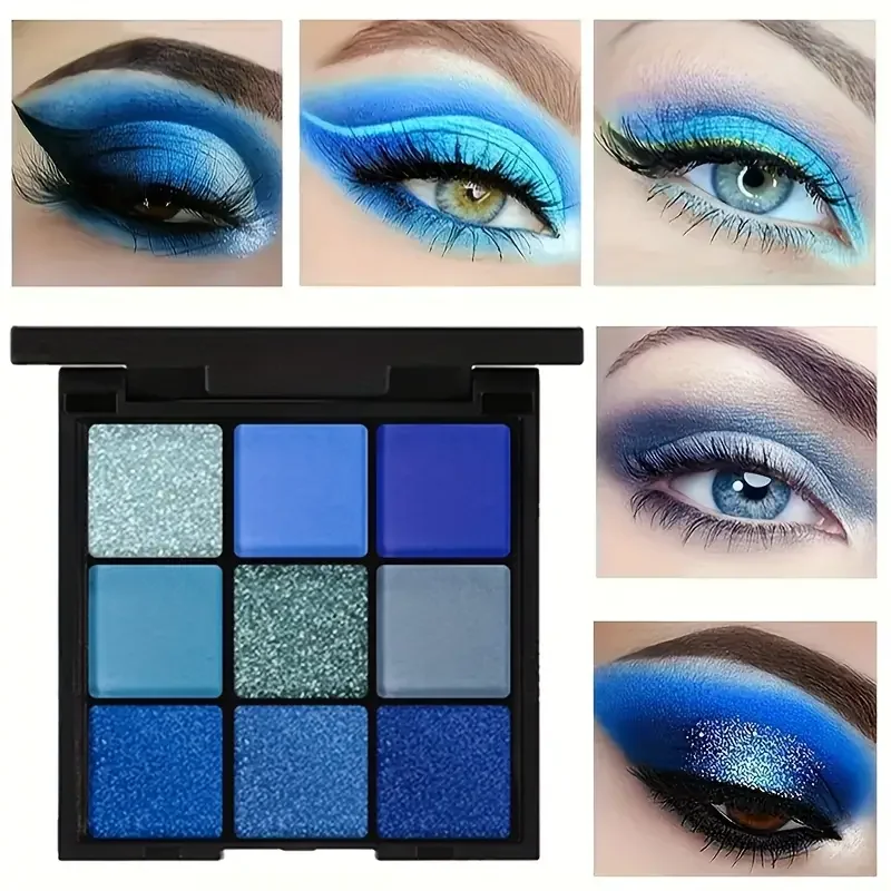 9-Grid Eyeshadow Palette Glitter Pearlescent Matte Shimmer Makeup Women Cosmetics