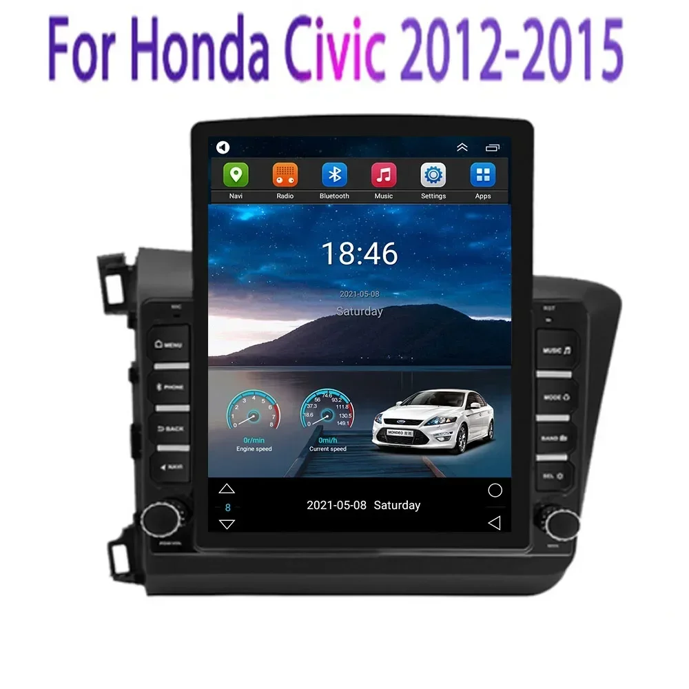 

9.7" Android 13 For HONDA CIVIC 2012 - 2015 2016 Tesla Type Car Radio Multimedia Video Player Navigation GPS RDS Camera no dvd