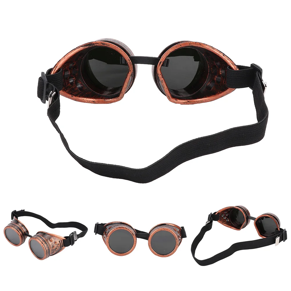 Vintage Steampunk Glasses ABS Vintage  Steampunk Goggles Double Layer Sunglasses for Party Prop Decor