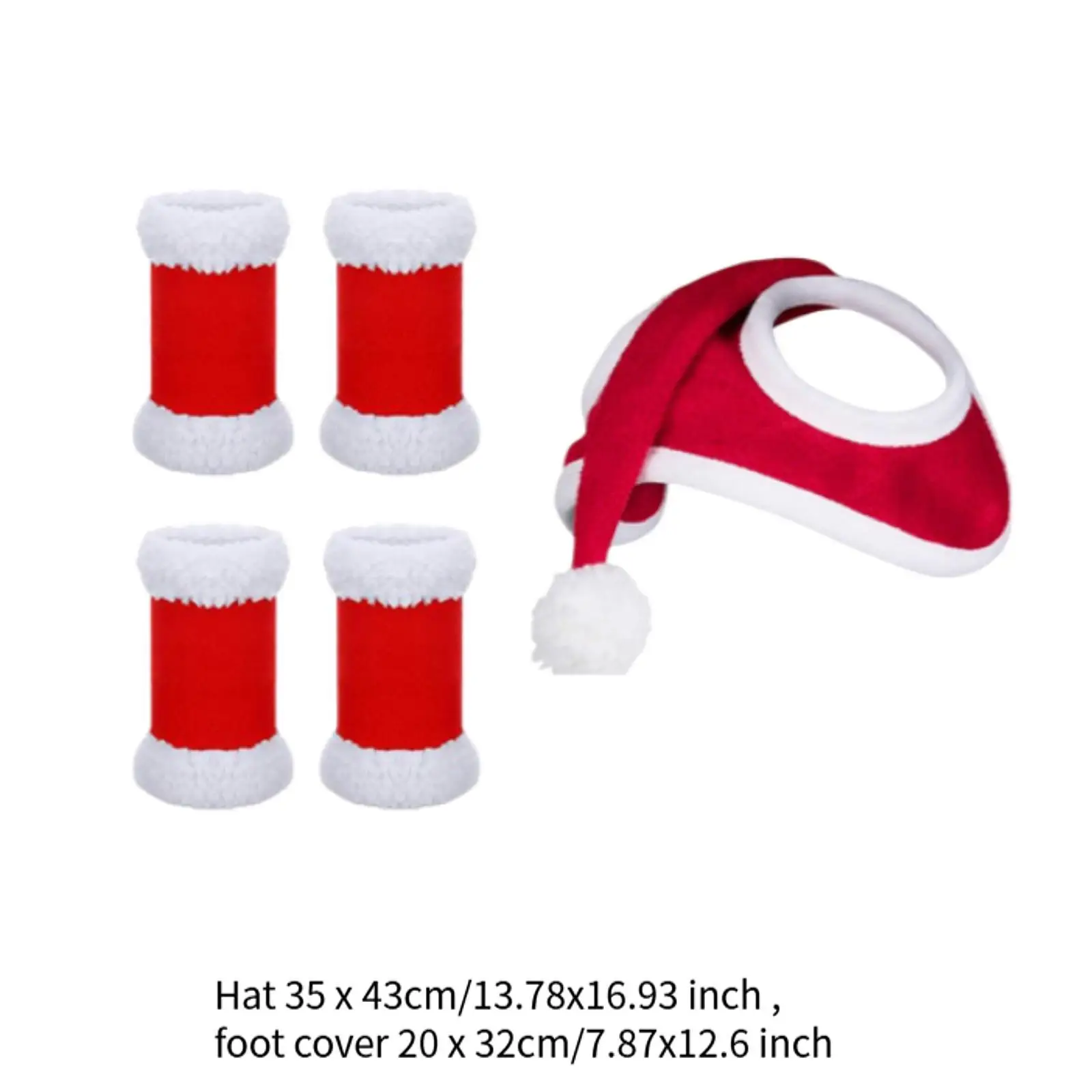 Horse Christmas Hat 4Pcs Horse Leg Wraps Thick Headwear Velvet Fly Leg Boots Wrap Leg Guard for Party Favors Parade Supplies 6