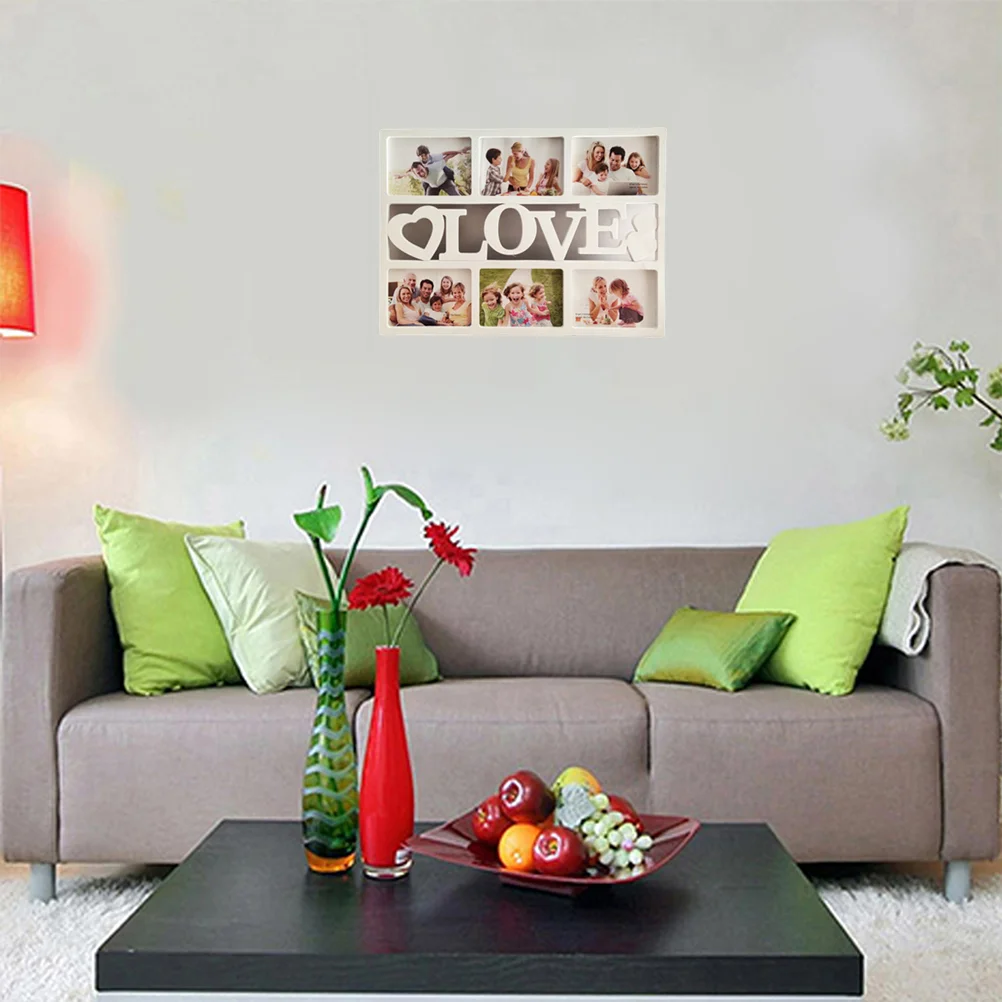 

Love Collage Picture Frame Wall Hanging Photo Frame Inch Picture Display Keepsake Frame for Wedding Nursery Home Decor White