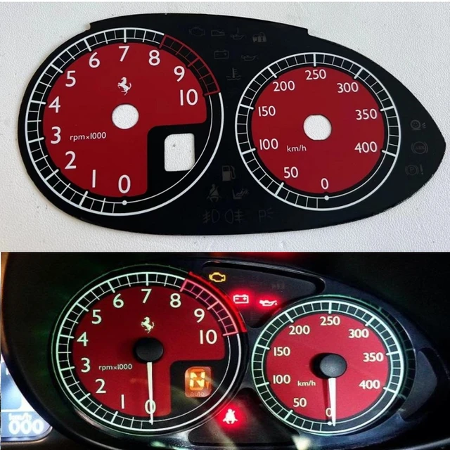 Tachymètre compteur de vitesse pour Ferrari 599 612, avec disposition  faciale, pour tableau de bord Enzo, rouge, 400 KM/H - AliExpress