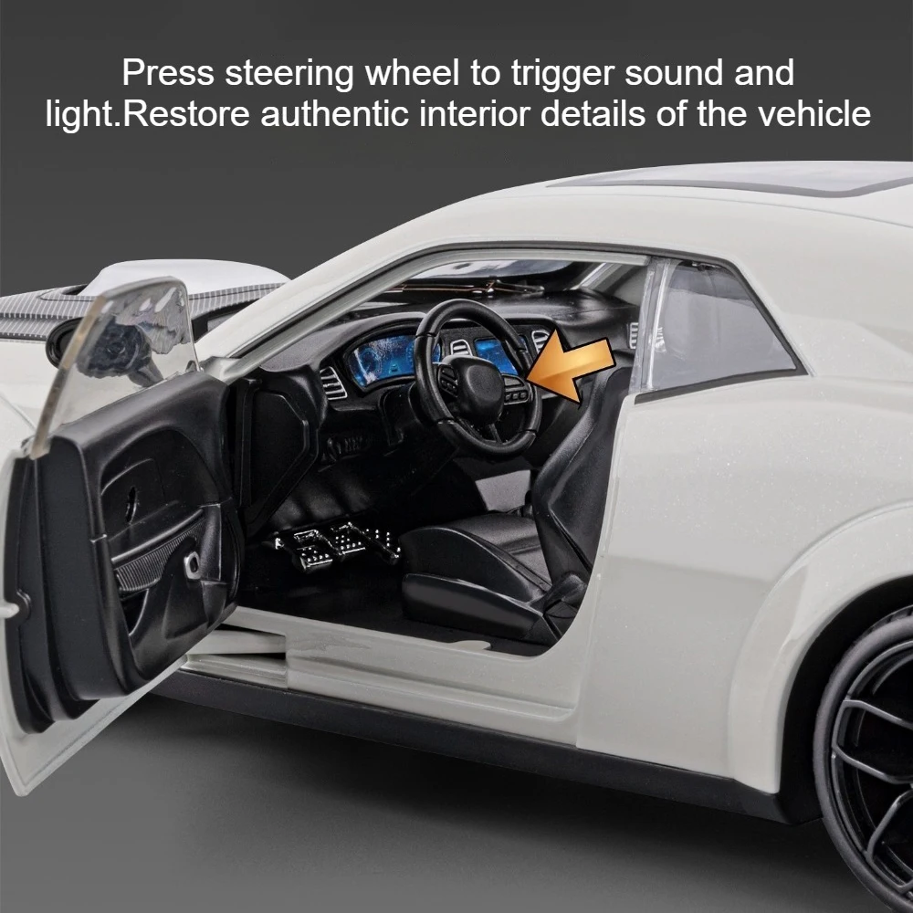 1:18 헬캣 720S 장난감 모형 슈퍼카 합금 다이캐스트 도어 개폐 가능 전륜 조향 충격 흡수 스포츠카 전시 모형