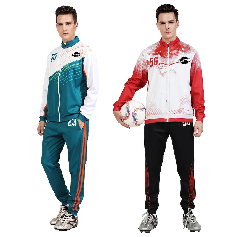 Sports suit Mens outdoor polyester soccer tracksuit winter