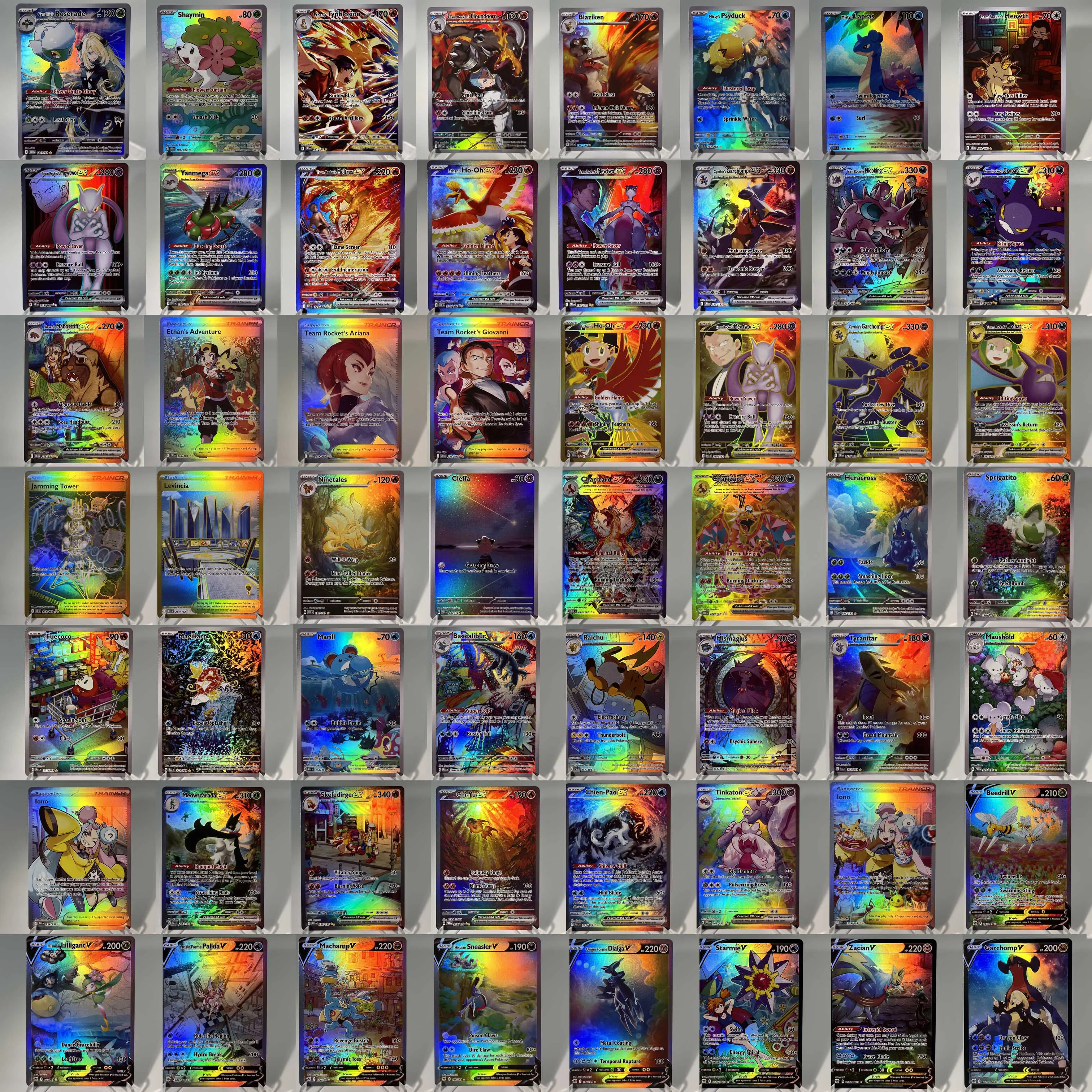 DRI PKM 카드 PTCG4-A EX 레인보우 신타샤의 가르참 GX 팀 로켓의 뮤츠 희귀 컬렉션 배틀 장난감 취미 선물