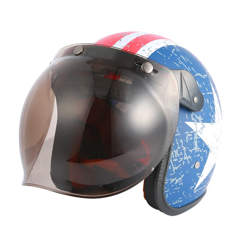 

Новинка, сертификация Dot, открытое лицо, Женский винтажный Кафе Racer Cascos Oyage Racing Jet Cascos Para Moto вместительный мотоцикл
