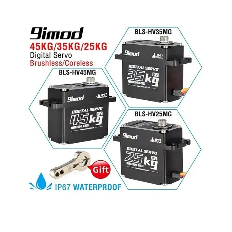 HOT 9imod 25KG 35KG 45KG Metal Gear Brushless Digital High Voltage Waterproof Servo For 1/8 1/10 Remote Control Car 2