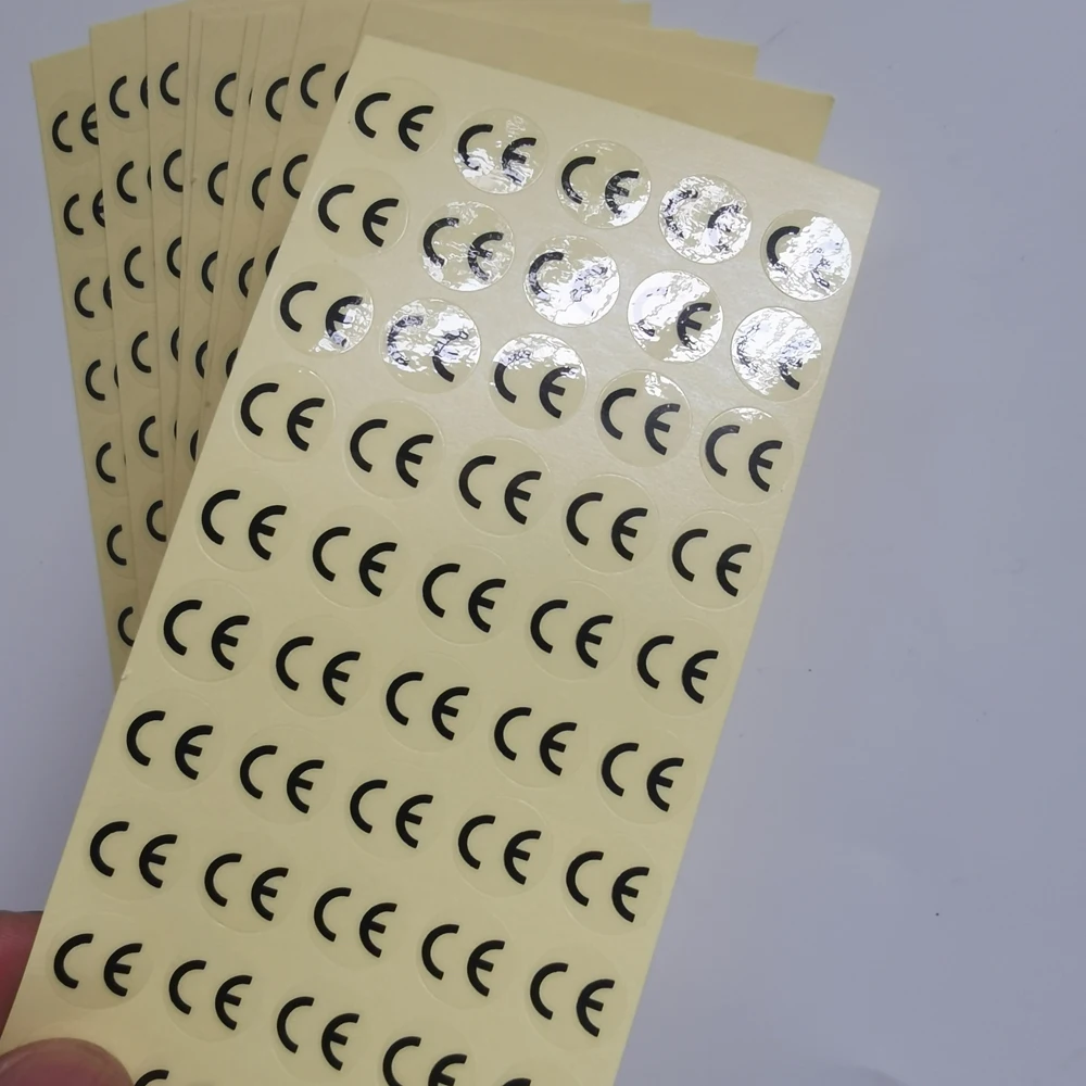 1cm Round CE Sticker White/Silver/Hologaphic/Clear Base Circle Label 500pcs
