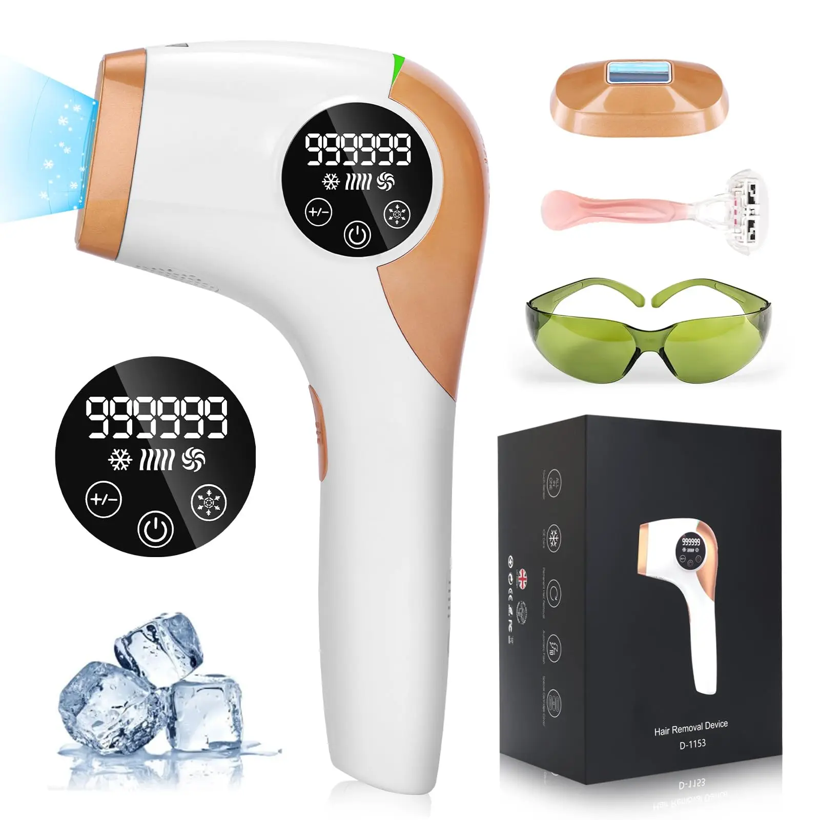 

999000 Flash IPL Epilator Painless Laser Hair Removal Permanent Photoepilation Trimmer For Whole Body Leg Bikini