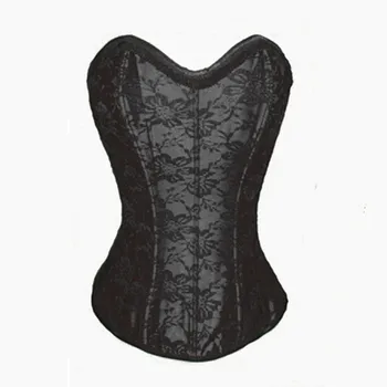 Women Sexy Floral Lace Corset Vintage bustier and corset Gothic Overbust Lace Up Boned Lingerie Corselet Burlesque Top Victorian