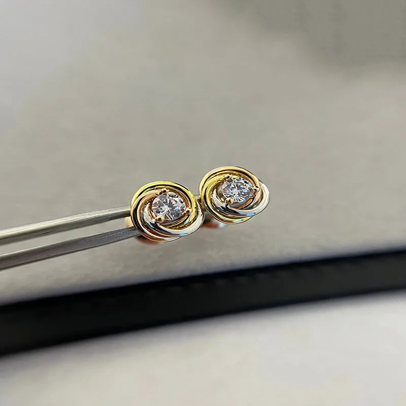 

Simple and Elegant Three Ring Zircon Earrings Original High Quality Exquisite Women's Festival Party Jewelry Gift
