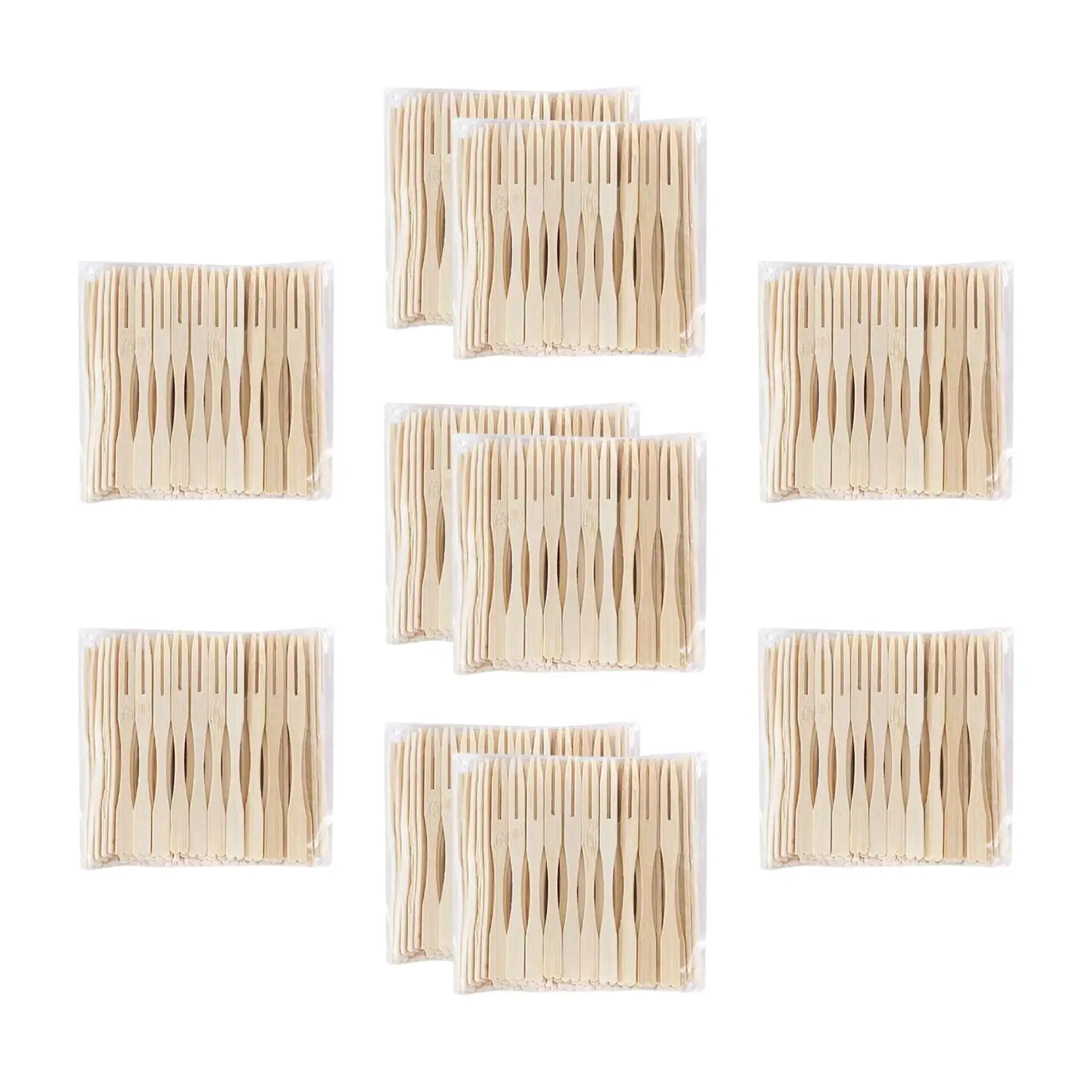 100 Pieces Fruit Fork Bamboo Fruit Dessert Forks 9cm Tableware Accessories Summer Parties Birthdays Fruit Fork Bamboo Fork