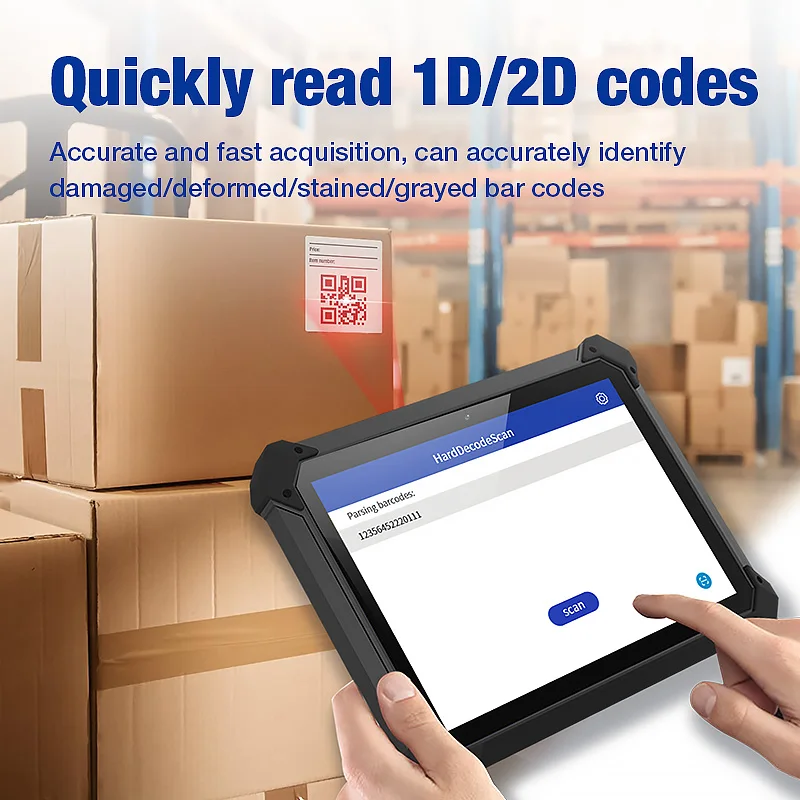 Rugged Tablet Industrial Tablet Windows 11 Wifi Bluetooth RJ45 HDMI 2D Scanner 5000mAh Large Battery Optional UHF Fingerprint Rugged Tablet