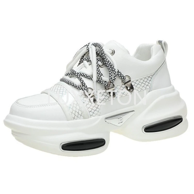 

Женские кроссовки на платформе 7 см, черные Дизайнерские повседневные кроссовки на массивной подошве для осени и зимы, 2022