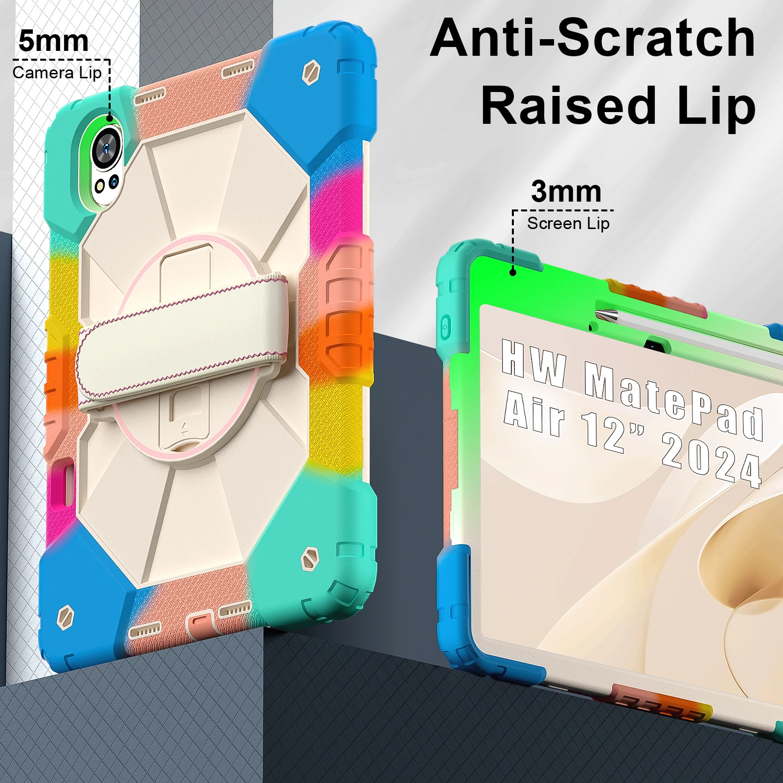 Rugged Tablet Case For Huawei Matepad 12x With Rotating Kickstand_voghion.com