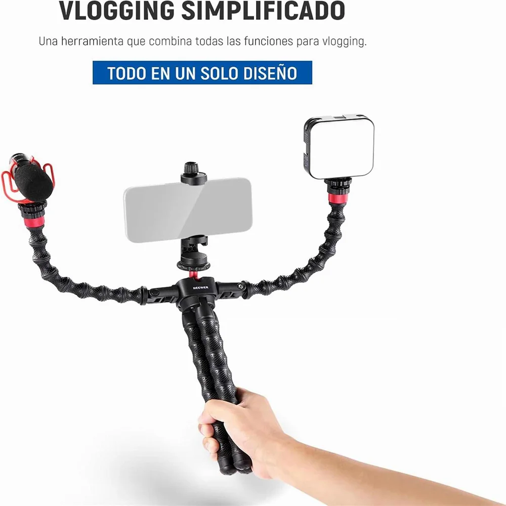 NEEWER Flexible Tripod w Magic Arms Remote Desk Phone Tripod Stand for iPhone 16 15 14 Pro MAX DSLR Gopro 13 Action Cam Mount