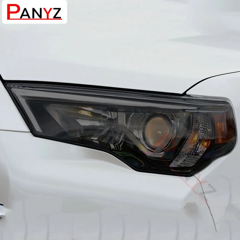 

2 Pcs Car Headlight Protective Film Headlamp Restoration Transparent Black TPU Sticker For Toyota 4Runner 2014-2020 Accessories