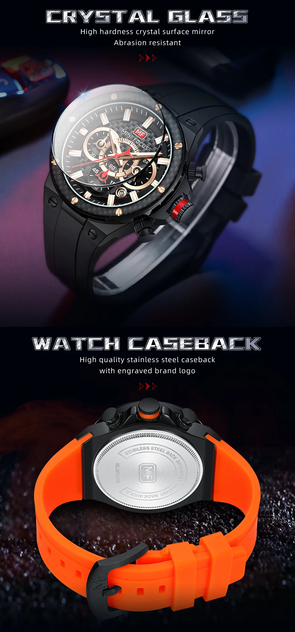 Relógio de quartzo MINI FOCUS para homens à prova d'água_voghion.com