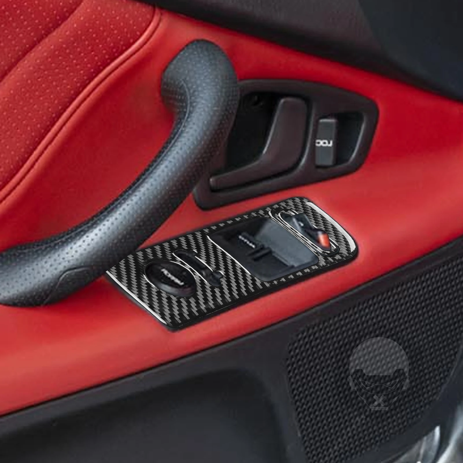 For Honda S2000 AP1 AP2 2000-2009 Carbon Fiber Window Lift Door Lock Control Panel Accessories Interior Cover Sticker Auto Trim 2